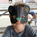 child in animal mask