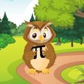 Owlexander, the Centerville-Washington Park District mascot holding a pi symbol, cartoon