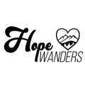 Hope Wanders Logo featuring a heart with the outline of a mountain inside