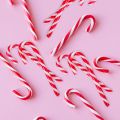 candy canes on a pink background