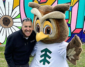 Ken Carter and CWPD mascot Owlexander