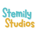 Logo for Stemily Studios written in blue and yellow