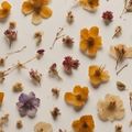 dried flowers arranged on a table