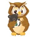 owlexdander the owl holding a teddy bear